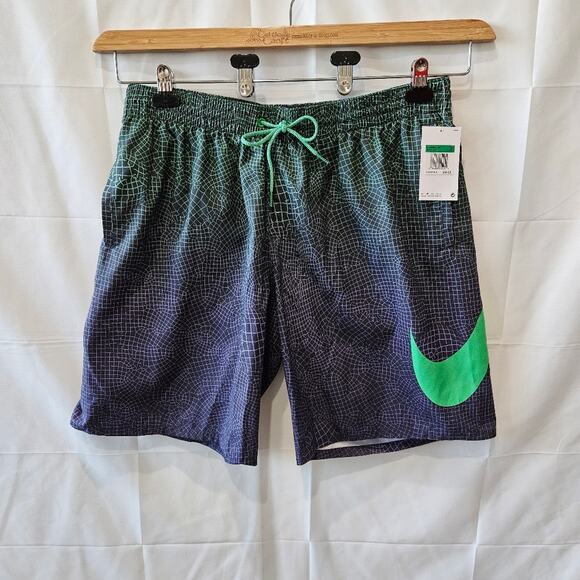 Nike Swim Shorts Blue Green Size XL NESSD541-380 - Picture 1 of 8
